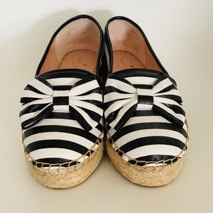 Kate Spade Leather Striped Espadrille Flats